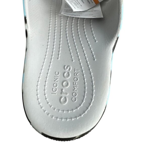 Crocs Classic Spray Camo Sandals Blue Black Iconic Comfort Mens 9/Womens 11 NWT - Picture 9 of 10